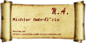 Michler Ambrózia névjegykártya